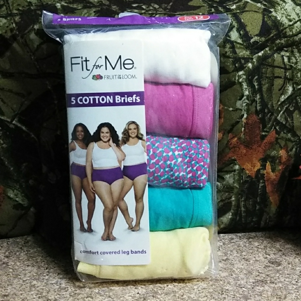 Women's 5-pack size 12 cotton brief panties